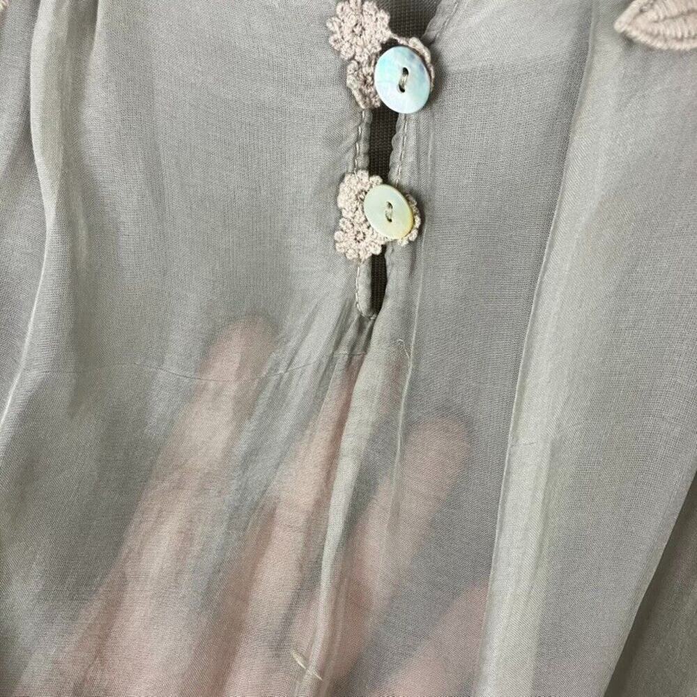 Belle France Silk Fairy Shirt Womens M Whimsigoth Peasant Cottagecore Ethereal - Picture 5 of 8
